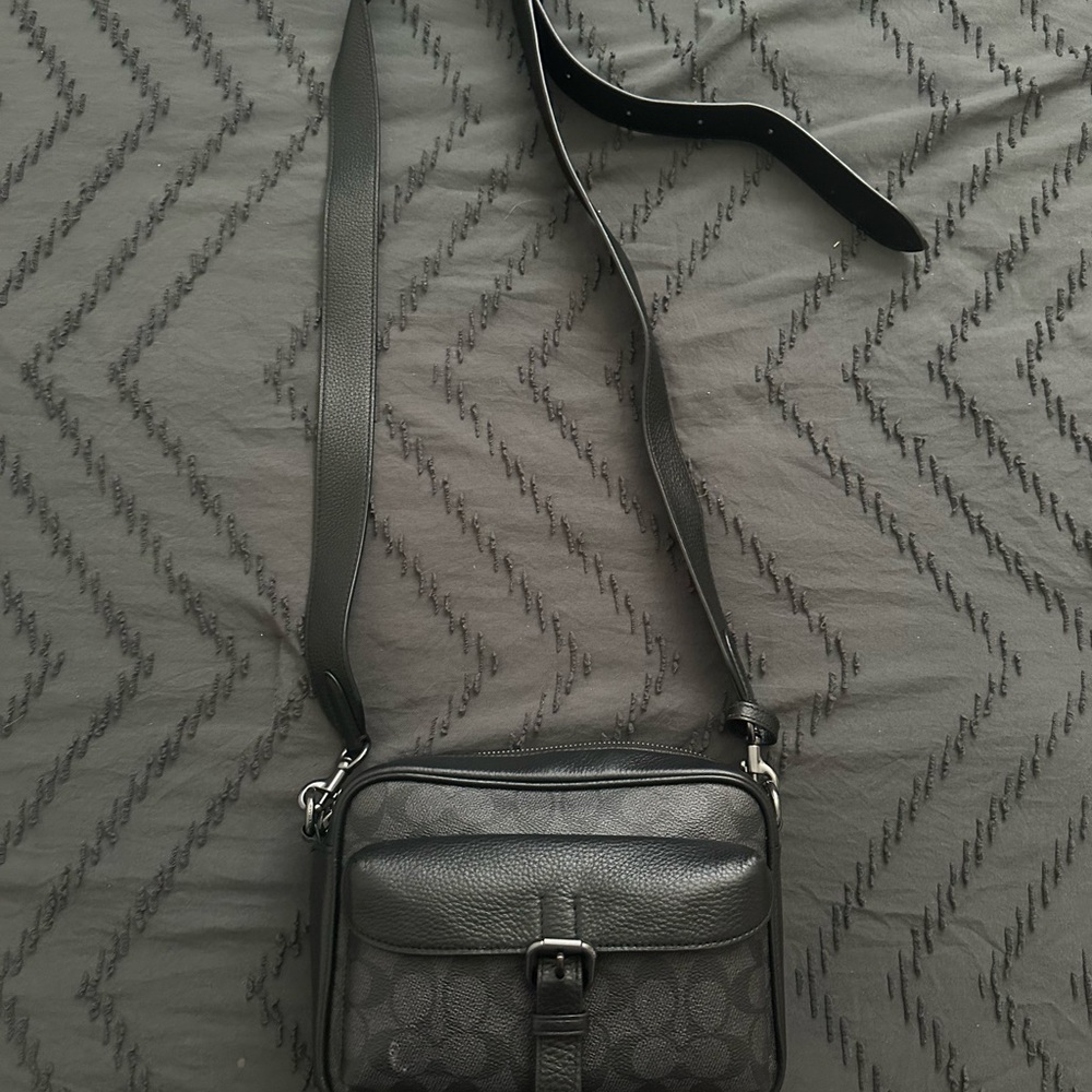 Coach Black and Gray Men's Messenger Bag